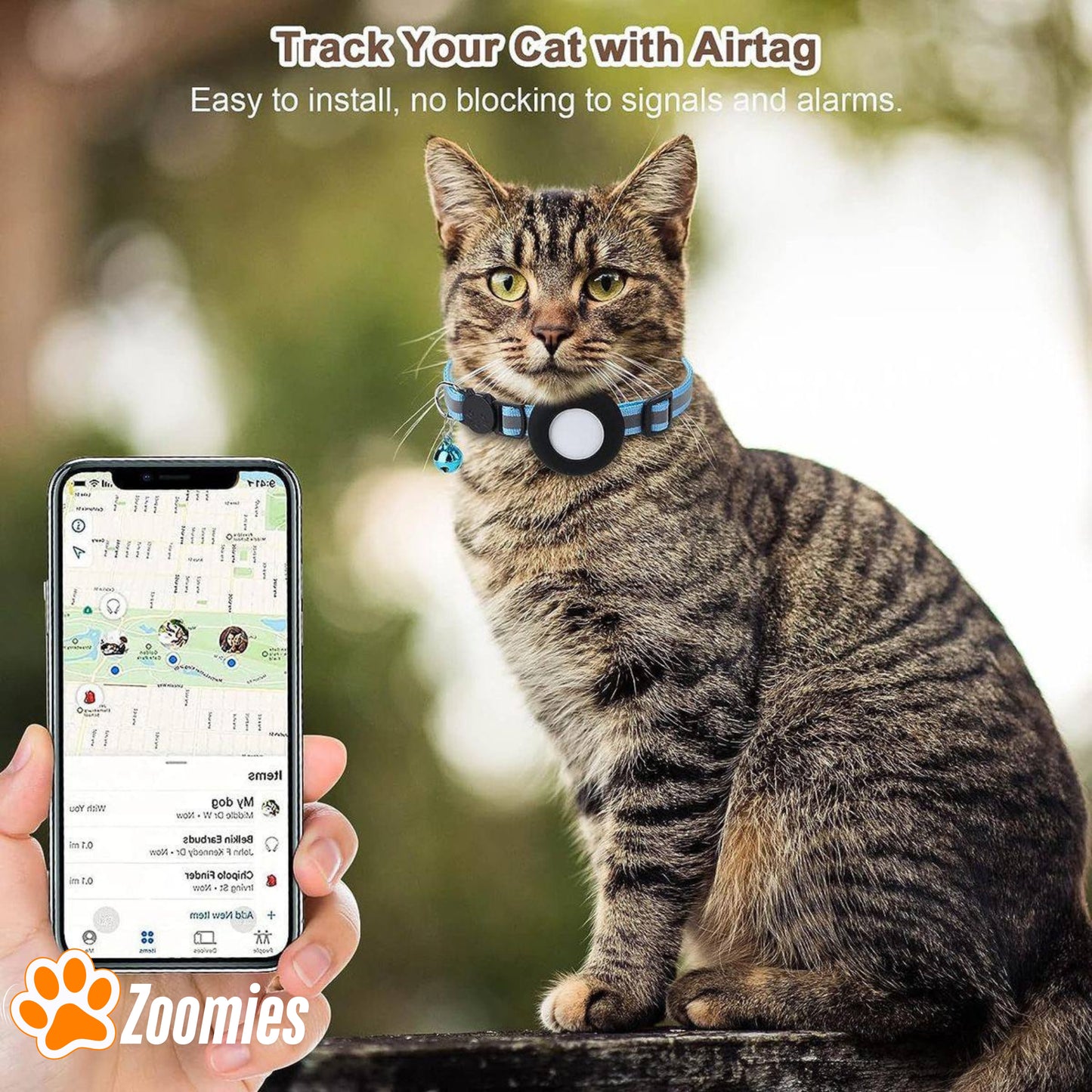 Universelles Haustierhalsband mit Bluetooth-Tracker-Halterung