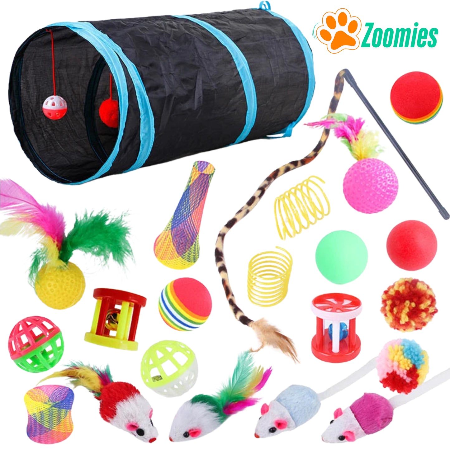 Zoomie Madness Pack – 22 Toys to Unleash Your Cat’s Inner Zoomies!