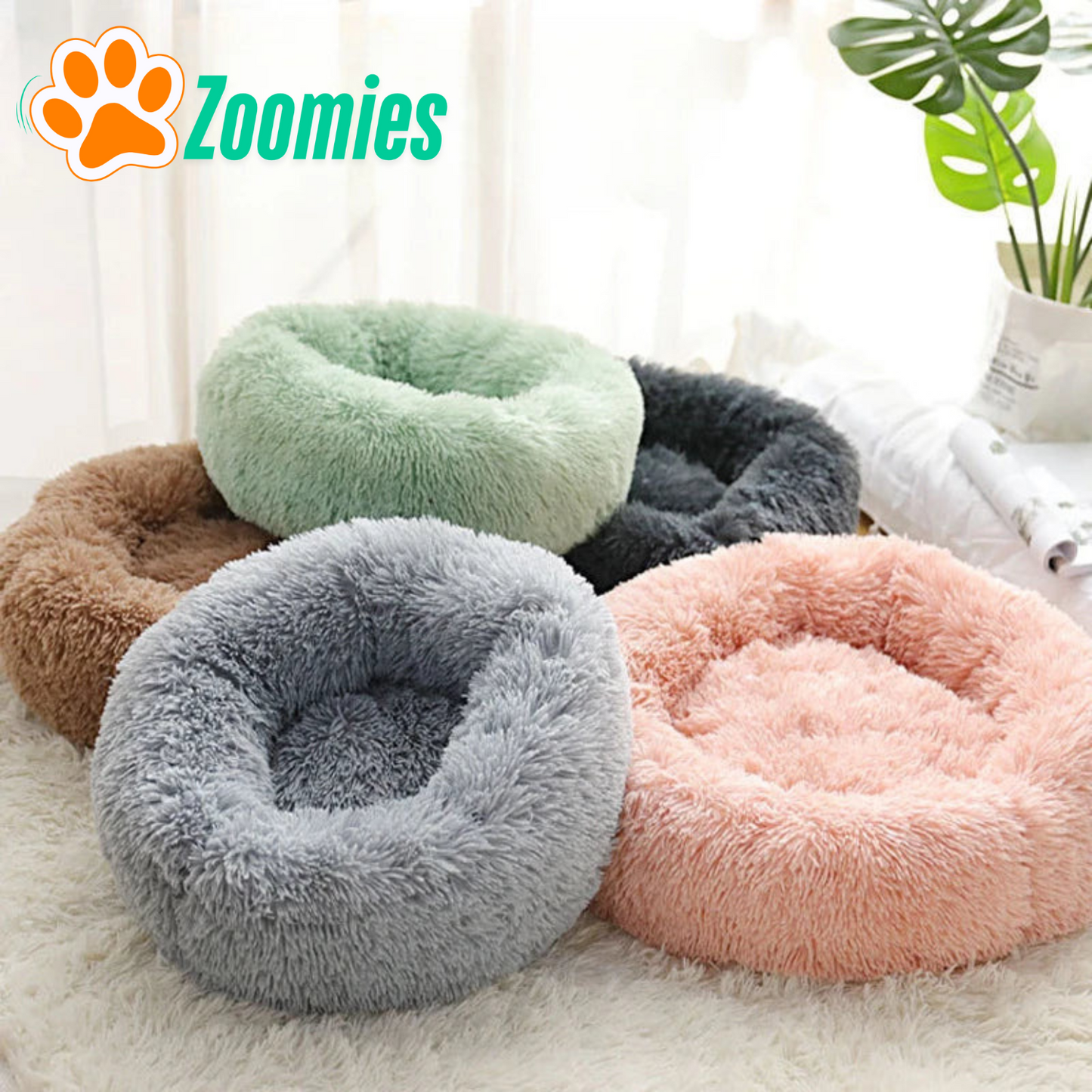 Round Winter Bed for Cats & Small Dogs
