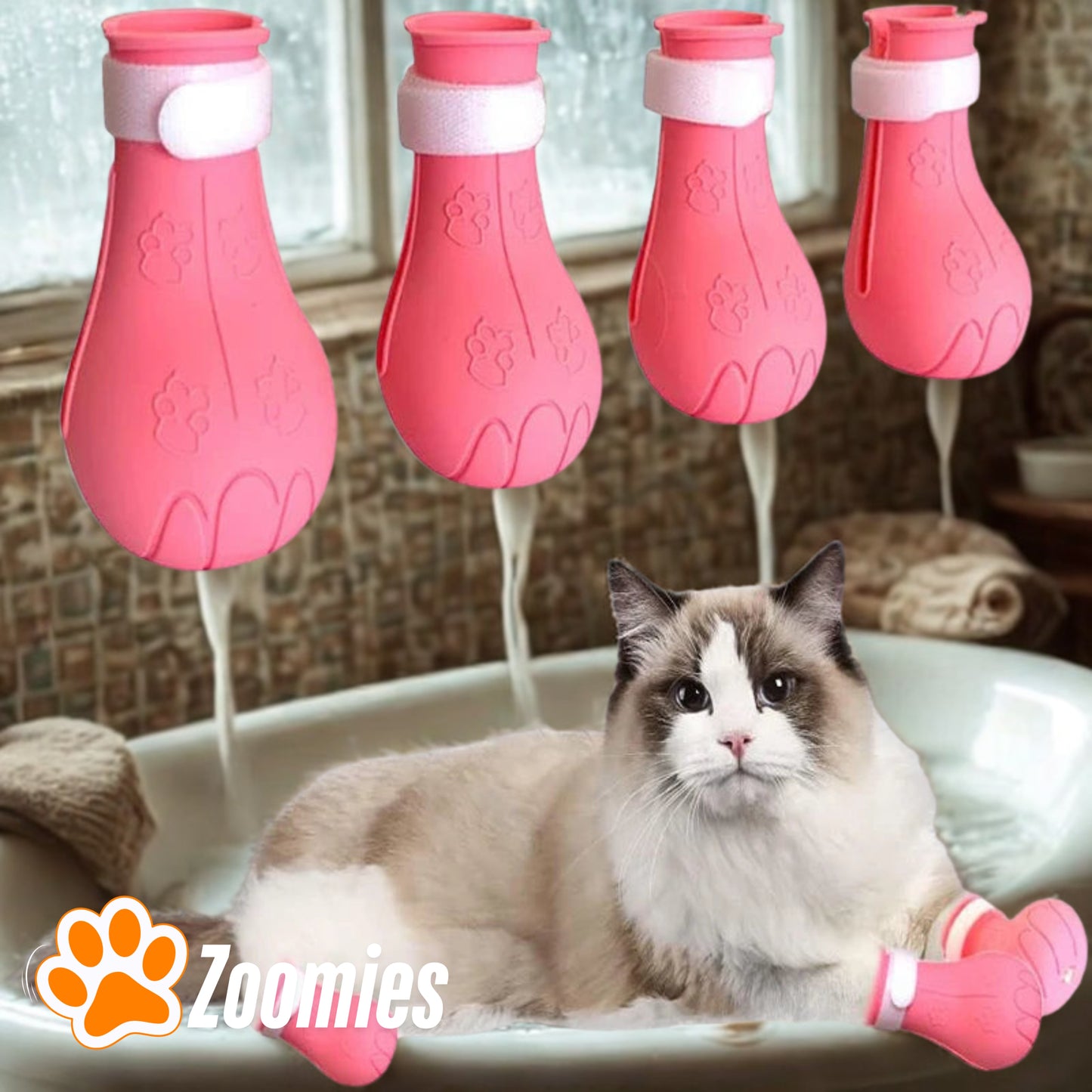 Waterproof Cat Bath Booties - Scratch Protection