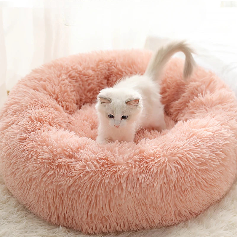 Round Winter Bed for Cats & Small Dogs