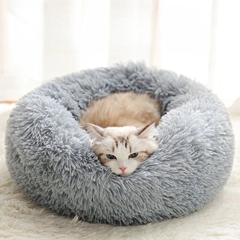 Round Winter Bed for Cats & Small Dogs