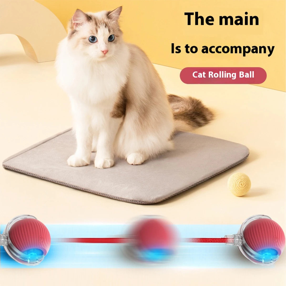 Interactive Tail Ball for Cats - Smart, Rechargeable Playtime Fun!