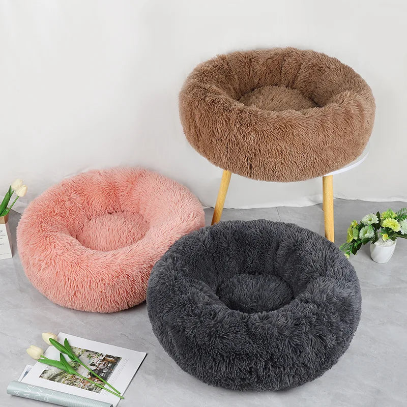 Round Winter Bed for Cats & Small Dogs