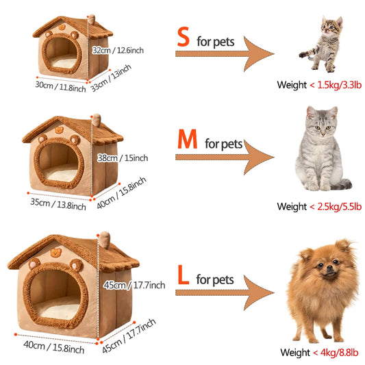 Foldable Pet House – Removable and Washable Cat and Dog Cave