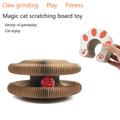 Cat scratcher with bell