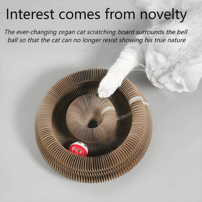 Cat scratcher with bell